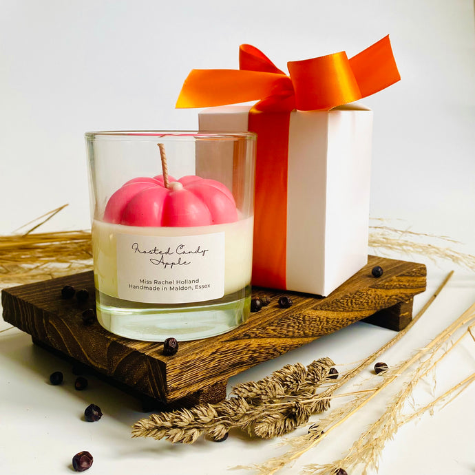 Frosted Candy Apple Pumpkin Candle