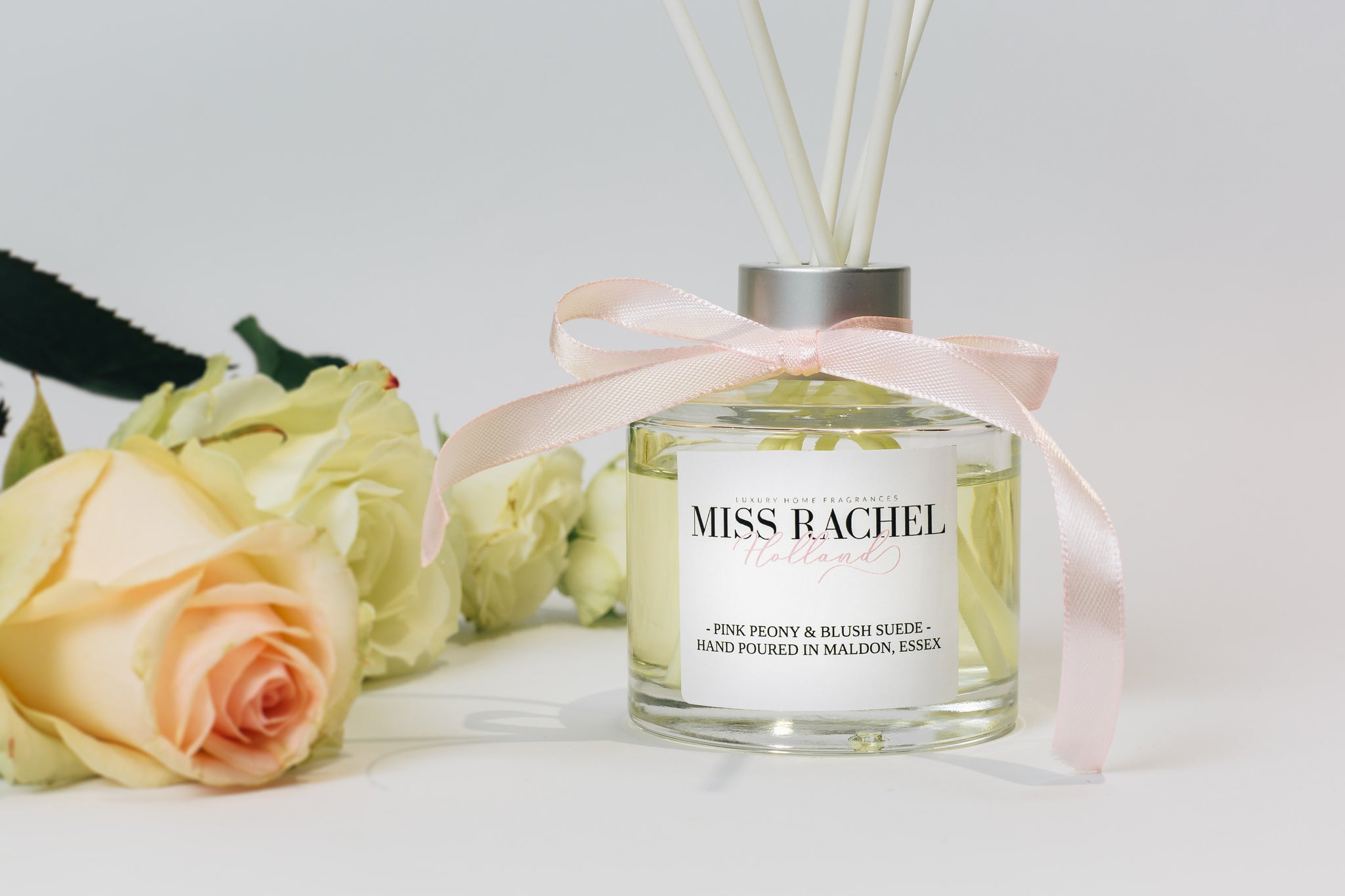 Pink Peony Blush Suede Luxury Reed Diffuser