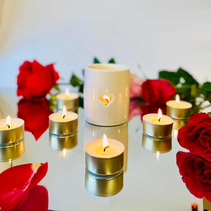 Heart Tea Light Holder & Scented Tea Lights Gift Set